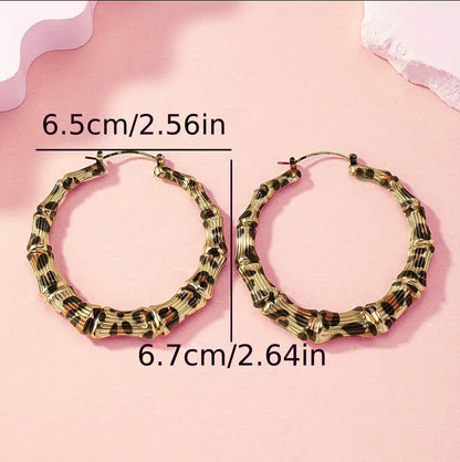 European And American Simple Graceful Leopard Print Joker Women Trendy Earrings