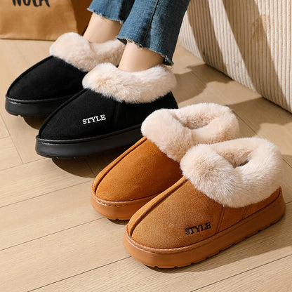 New Suede Cotton Slippers Warm Non-slip Snow Boots