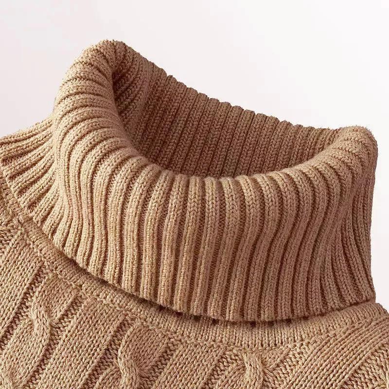 Twist Knitted Pullover Slim Fit Warm Top Solid Color