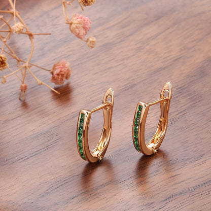 Korean Style Simple Women's Zircon Earrings