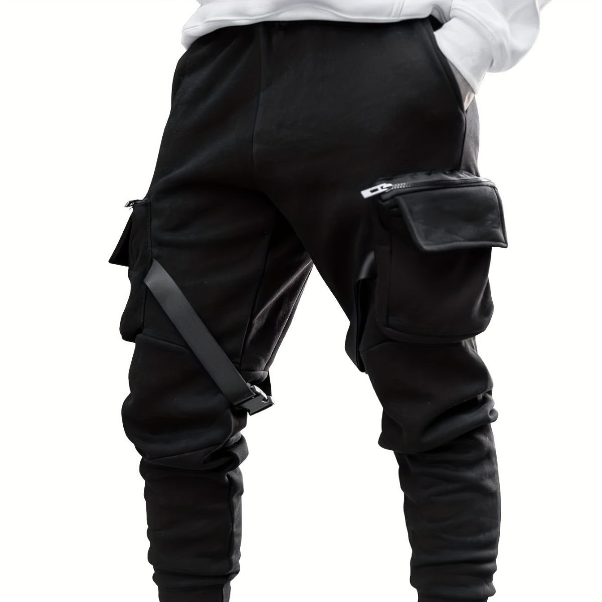 European Hip Hop Multi-pocket Ankle-tied Trousers