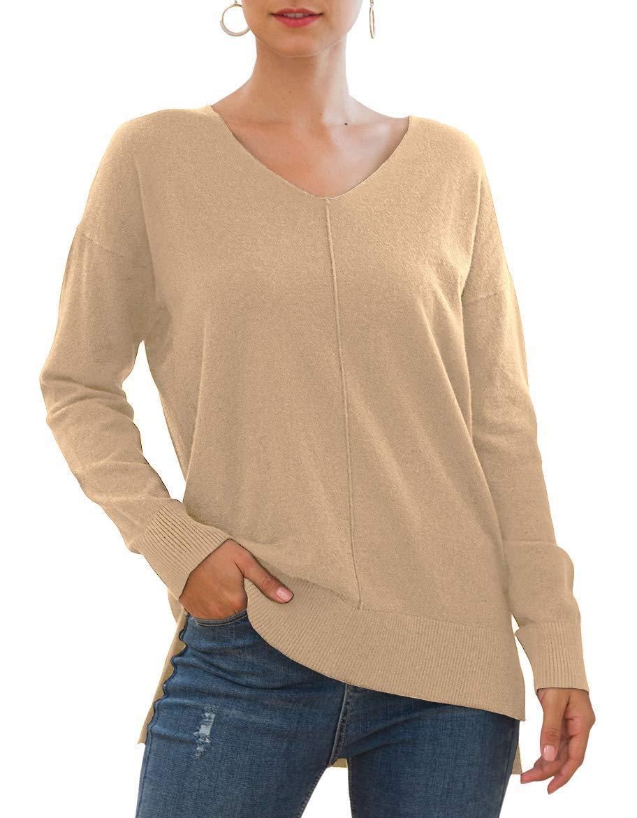 V-neck Batwing Sleeve Knitted Sweater