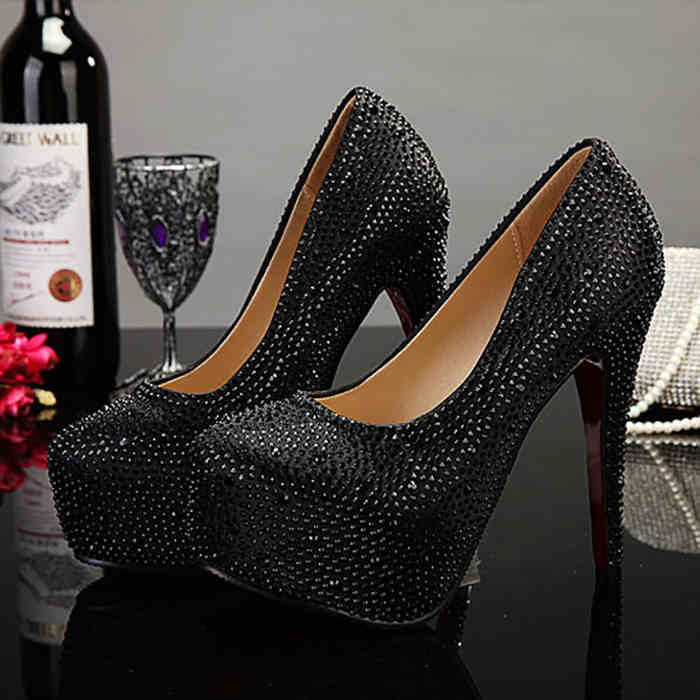 Plus Size Crystal 14cm Super High Heels