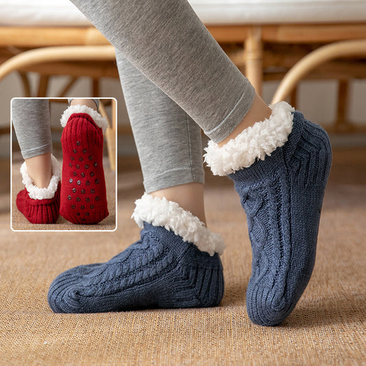 Winter Knitted Plush Floor Socks Home Warm Non-slip Carpet Socks Women