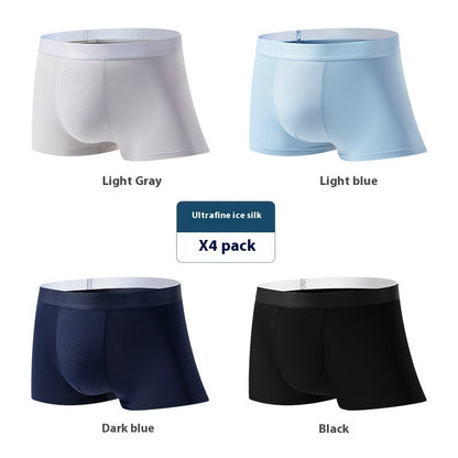 Men's Ice Silk Underwear Summer Plus Size Traceless Ventilation