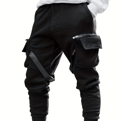 European Hip Hop Multi-pocket Ankle-tied Trousers