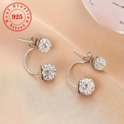 Exquisite Two Ball Design Earrings Made Of 925 Material Throughout The Body