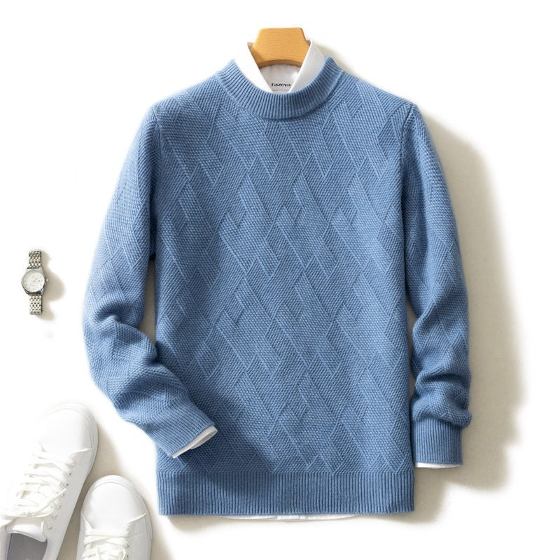 Thick Round Neck Men's Cashmere Sweater