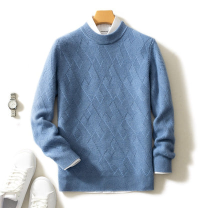 Thick Round Neck Men's Cashmere Sweater