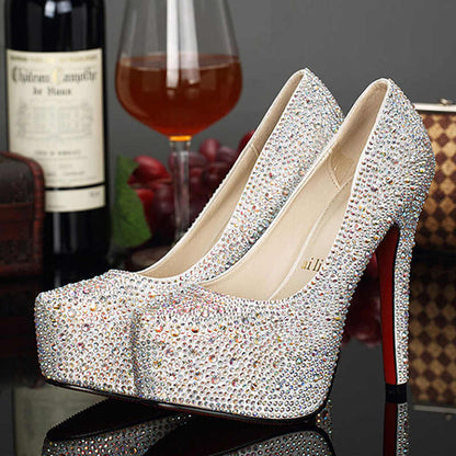 Plus Size Crystal 14cm Super High Heels