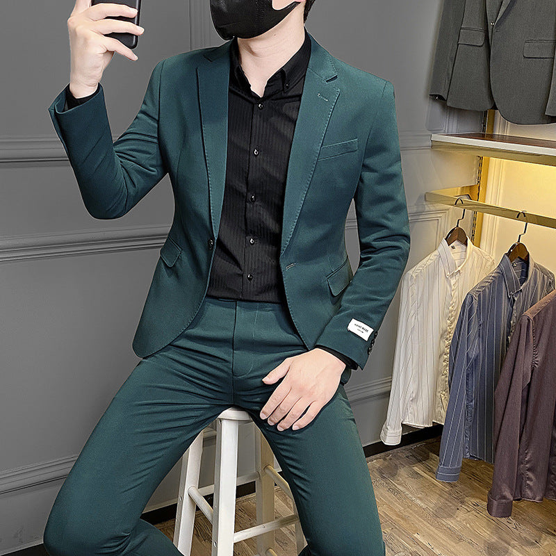 Men's Korean-style Slim Fit Business Suit Casual Suit