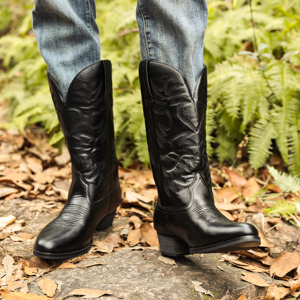 Embroidered High Heel Men's Cowboy Boot