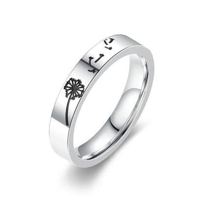 Fashion Rotatable Silver Dandelion Ring