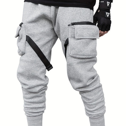 European Hip Hop Multi-pocket Ankle-tied Trousers