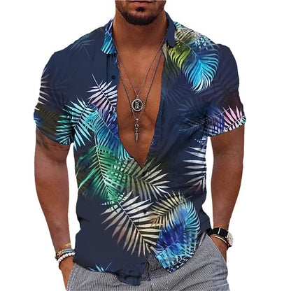 Loose New Summer Menswear 3D Personalized Printing T-shirt Shirt Street Casual Retro Round Collar Fashion All-match Short Sleeve