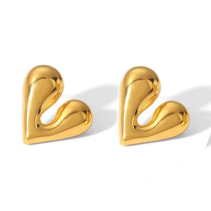 Stainless Steel Personalized Liquid Heart-shaped Ear Studs