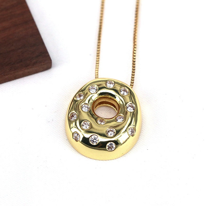 Gold-plated Balloon Bubble Inlaid Zirconium 26 Letter Pendant Necklace