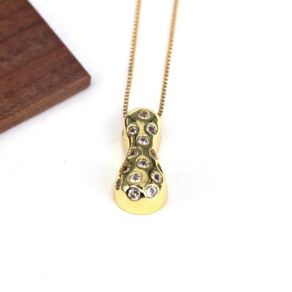 Gold-plated Balloon Bubble Inlaid Zirconium 26 Letter Pendant Necklace