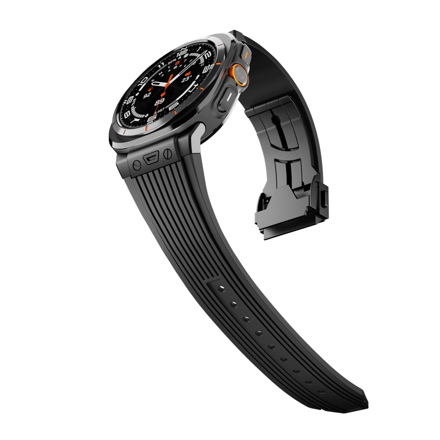 Silicone Alloy Head Grain Watch Strap