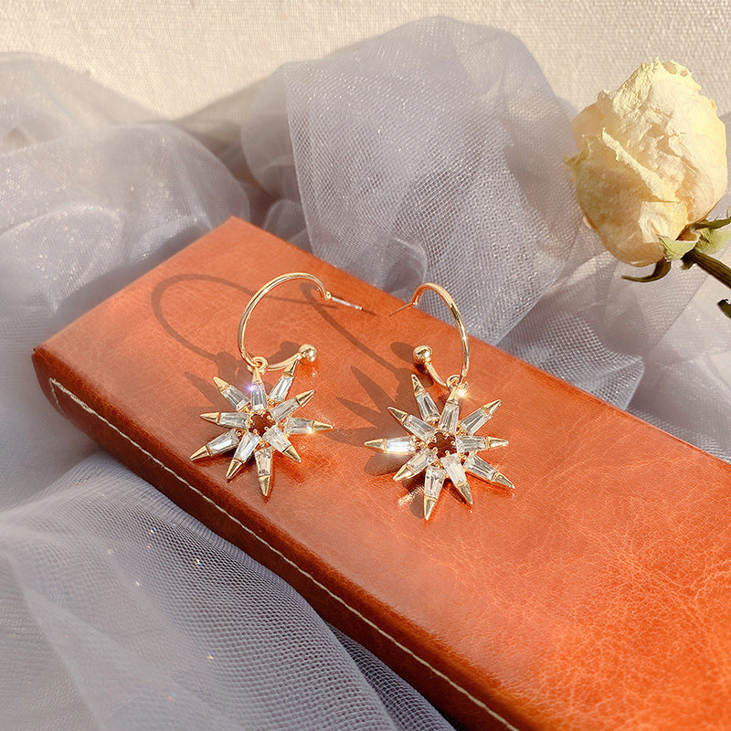 Shining SUNFLOWER Light Luxury Zircon Earrings