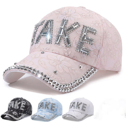 Rhinestone TAKE Women's Baseball Cap Summer Lightweight Breathable