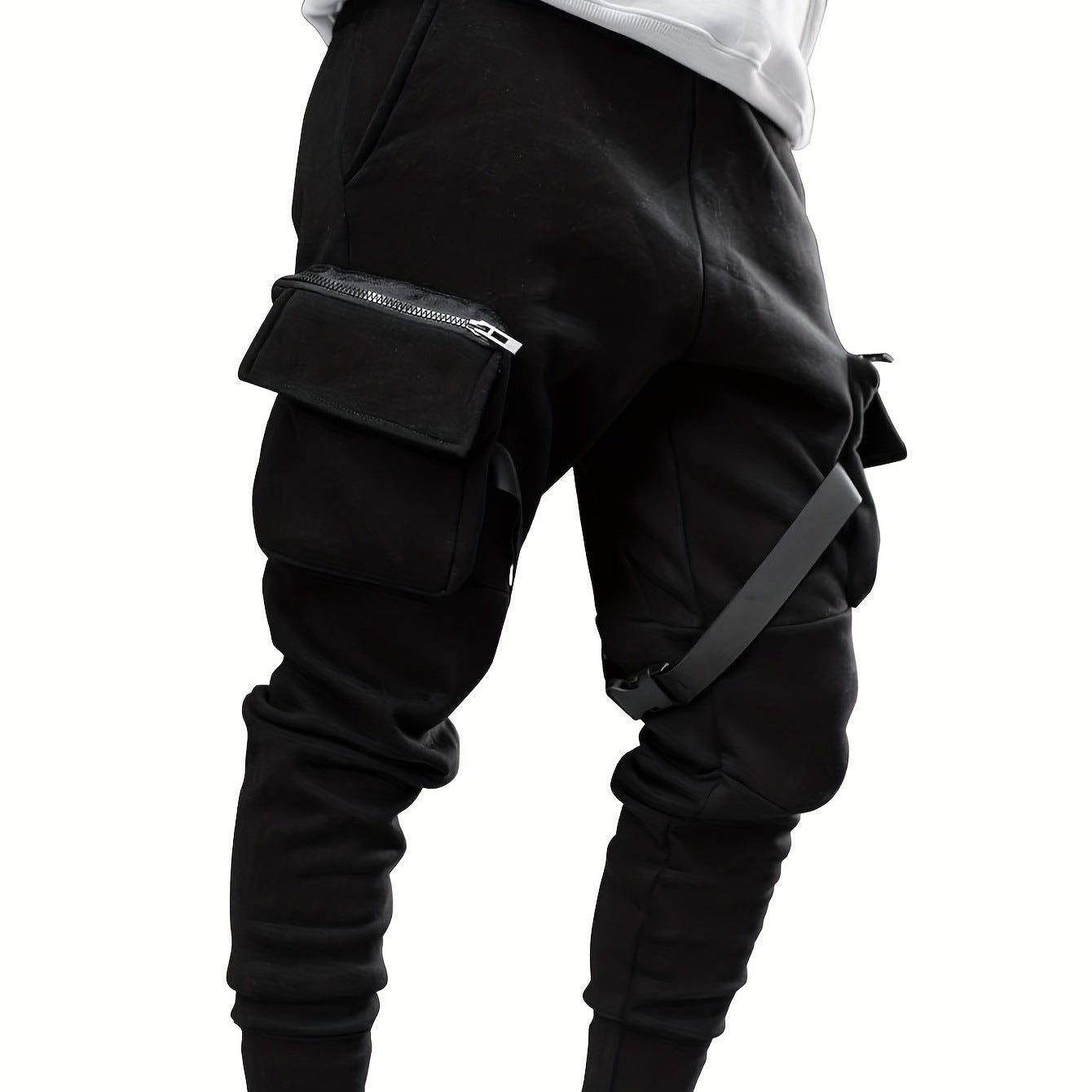 European Hip Hop Multi-pocket Ankle-tied Trousers