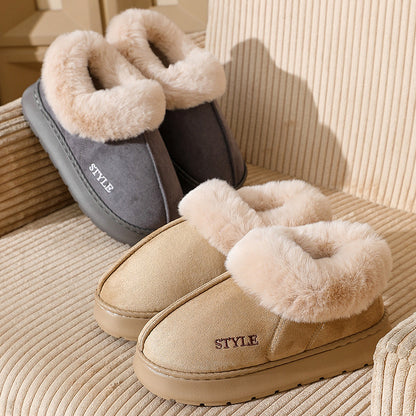 New Suede Cotton Slippers Warm Non-slip Snow Boots