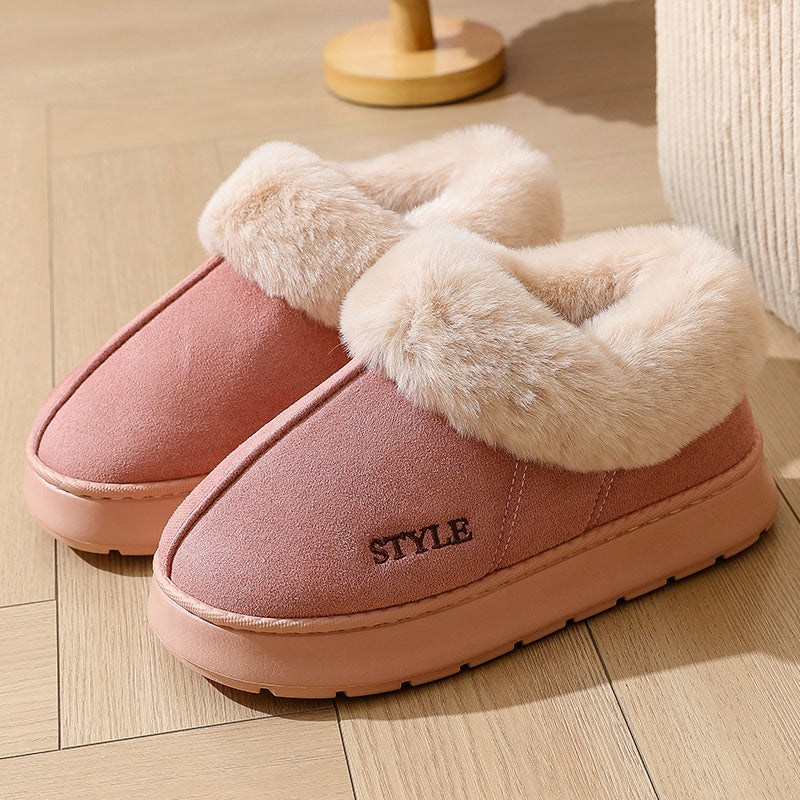 New Suede Cotton Slippers Warm Non-slip Snow Boots