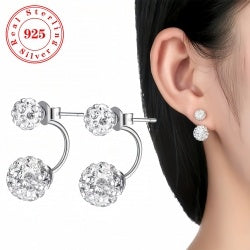 Exquisite Two Ball Design Earrings Made Of 925 Material Throughout The Body