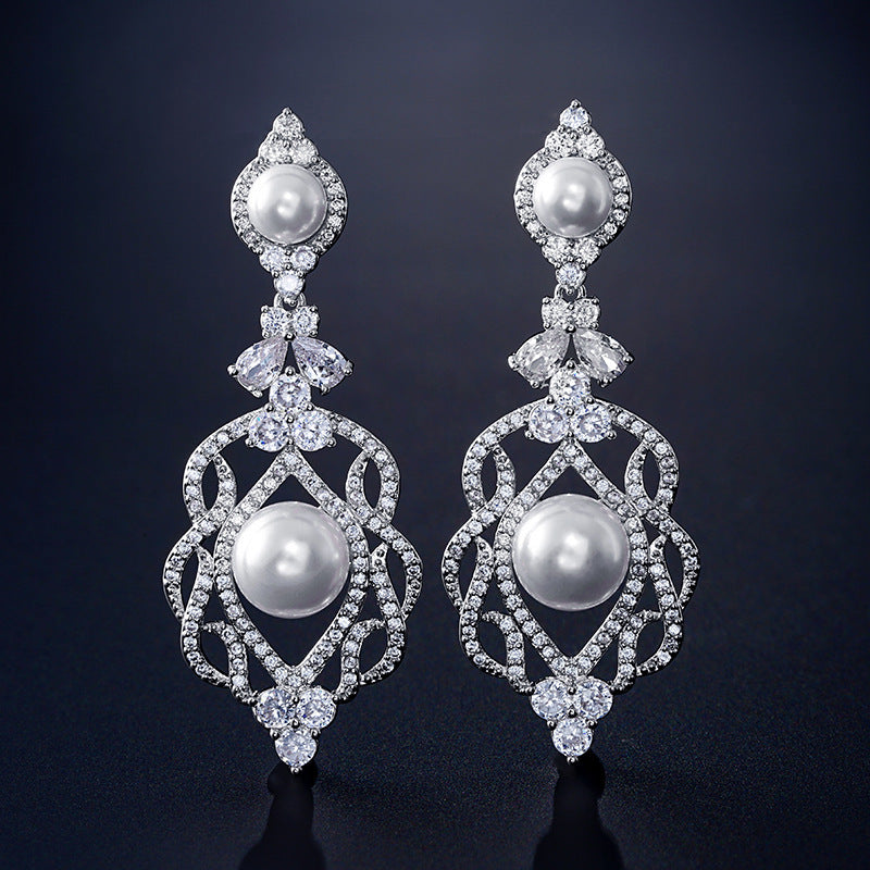 Special-interest Design Pearl Tassel Earrings Long