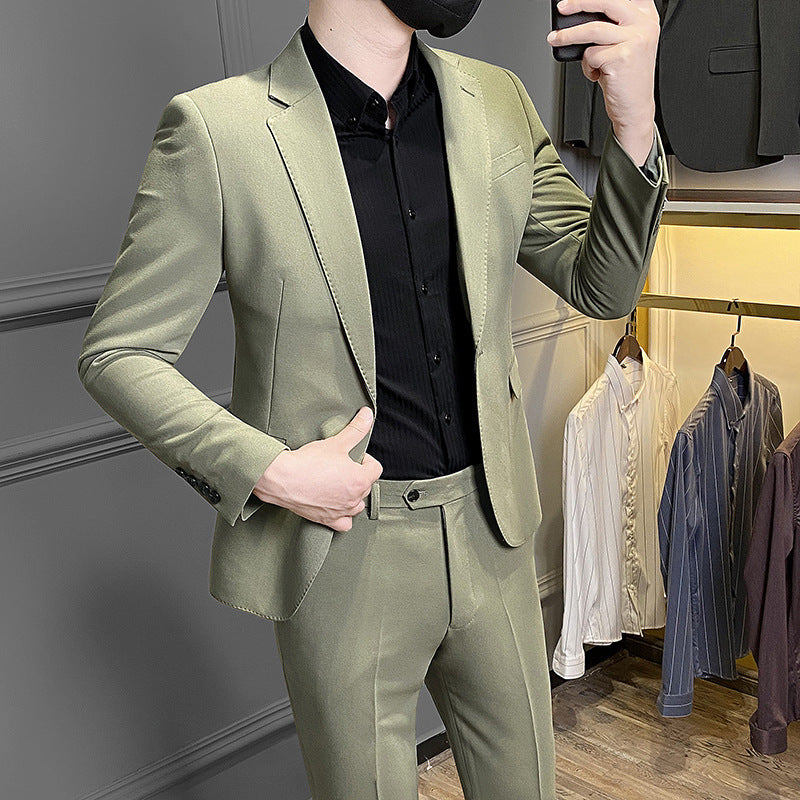 Men's Korean-style Slim Fit Business Suit Casual Suit